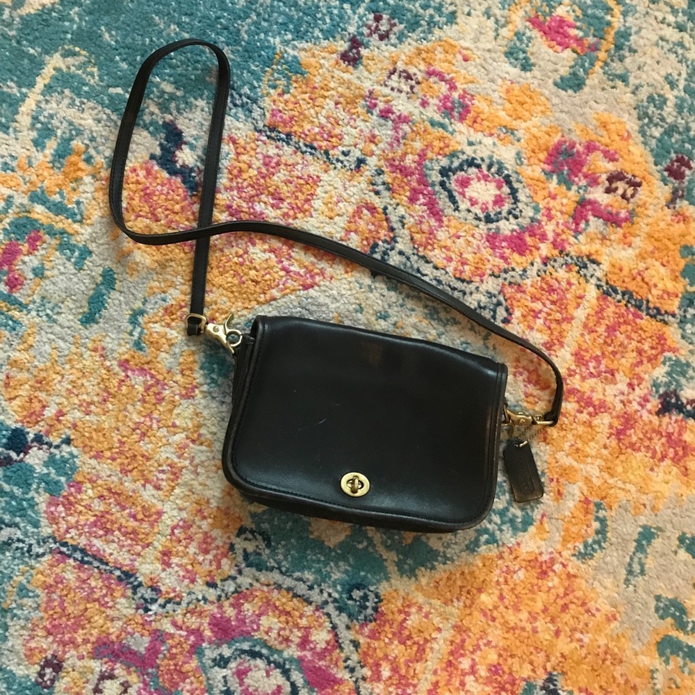 Coach Black Leather Messenger Bag